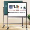 Mobile Double-Sided Magnetic Whiteboard and Chalkboard
