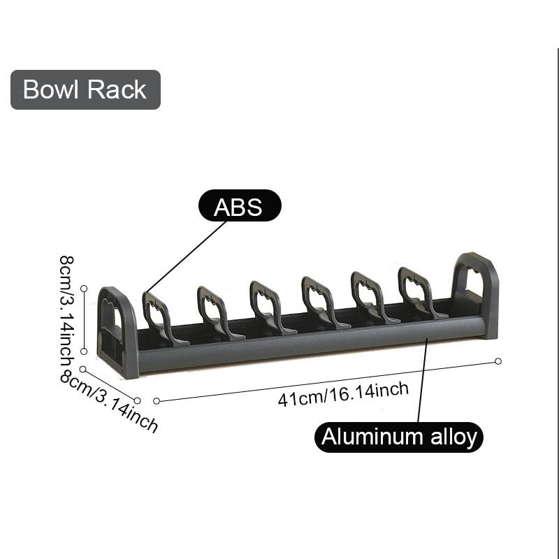 Kitchen Dish Organizer Space Aluminum Plate Holder Cabinet Bowl Storage Shelf Adjustable Tableware Storage Rack Dish Drainer