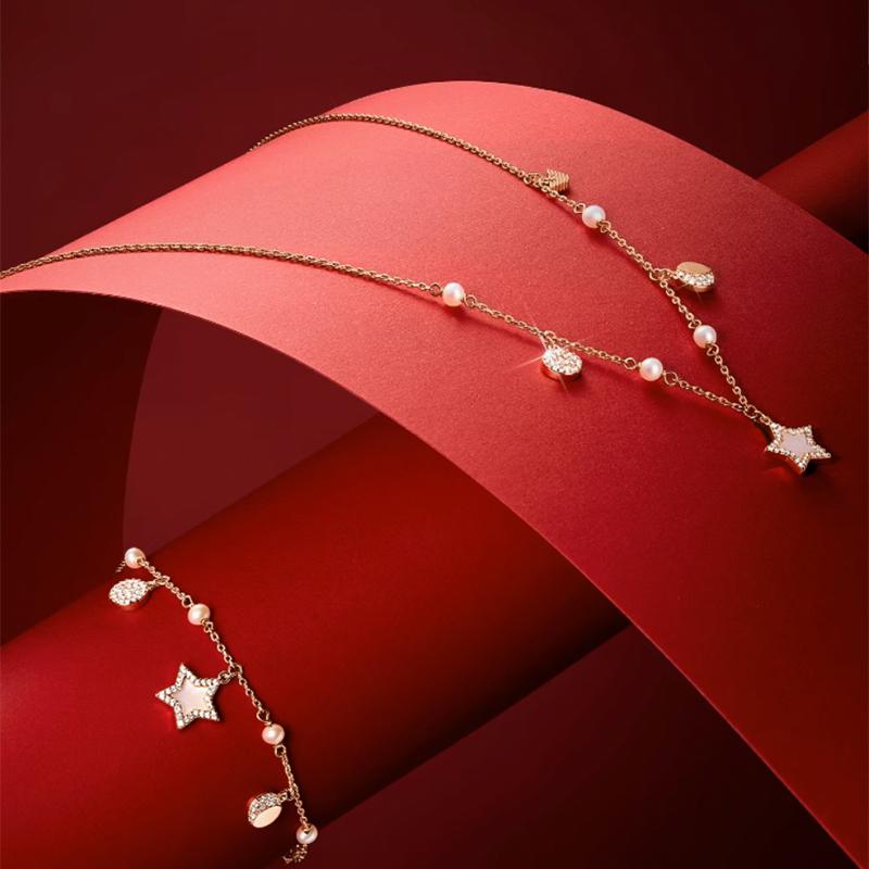Emporio Armani Love Star And Moon Series Elegant Necklace Women necklace Rose-Gold EGS3106221