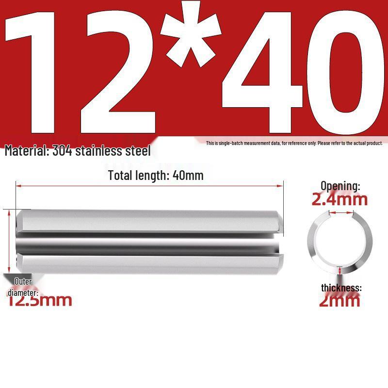 304 Stainless Steel Slotted Spring Pin, Cylindrical Shaft Pin, Locating and Hollow Pin (M5-M12)