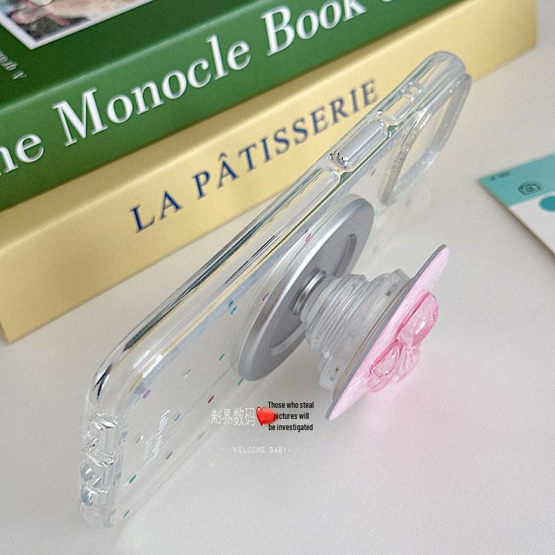 Korean Seashell Heart MagSafe Magnetic Stand: Super Strong Adsorption, Retractable Desktop Airbag