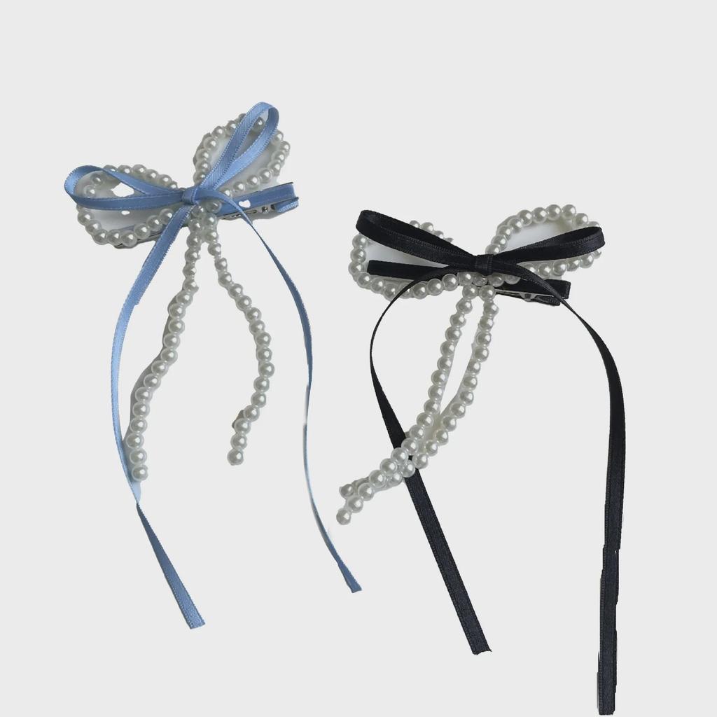 Süße Waldperle Schleife Haarspange - Niedlicher, Mädchenhafter, Eleganter Stil