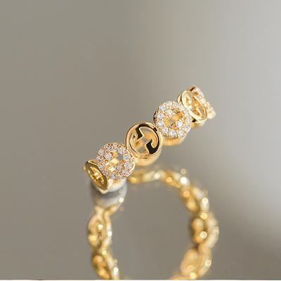Koreanische Mode Trendiger Leichter Luxus Verstellbarer Ring Damen Nischen Design Wort Persönlichkeit Zeigefinger Ring Schmuck Zubehör