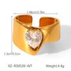 18K Goldbeschichteter Titanstahl Zirkonring für Damen - Hochwertiger Luxusschmuck