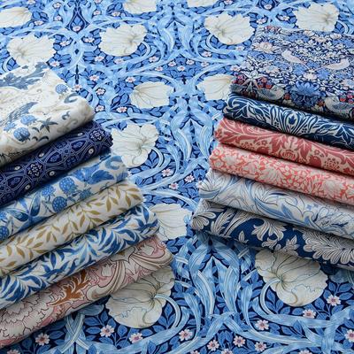 Tkanina bawełniana 40s, splot płócienny, gładka, na spódnicę/koszulę DIY, motyw Morris Blue