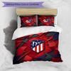 Set Biancheria da Letto 3 Pezzi con Stampa Atletico Madrid Morbido Delicato sulla Pelle Lavabile Copripiumino e Federe Set per Tutte le Stagioni Camera da Letto