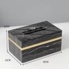 Natürliche Marmor-Taschentuchbox Goldener Strich Badezimmer-Papierboxen Westliches Restaurant Schreibtisch-Serviettenhalter Heimdekoration Modern