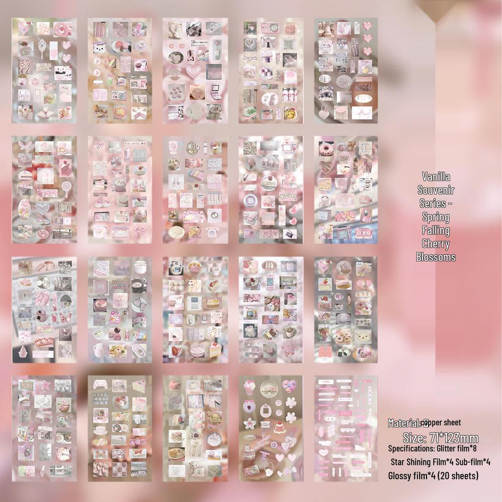 Zaomao Small Nose Gacha Sticker Book: Vanilla Souvenir Series, Die-cut Old-fashioned Food Style Stickers for Journaling