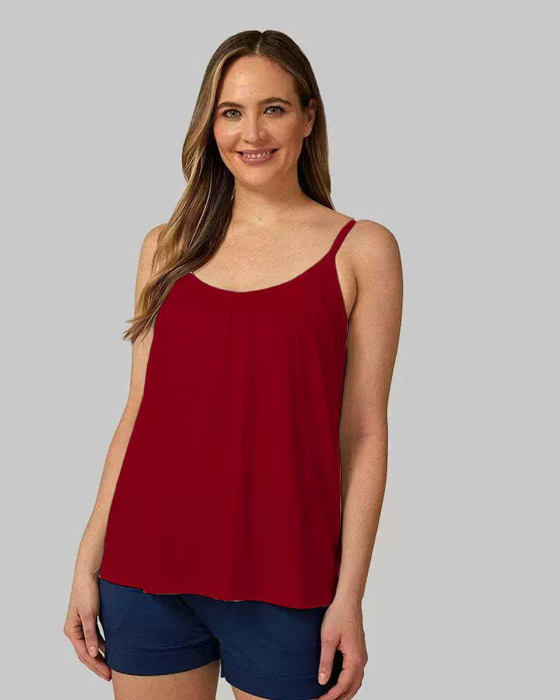 

Women s Modal Wire-Free Ruched Camisole with Chest Pad Small вино красного