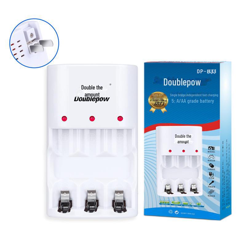 Double Capacity AA/AAA Charger: Single Slot for No. 5 & No. 7 Batteries, Compatible with European Standard