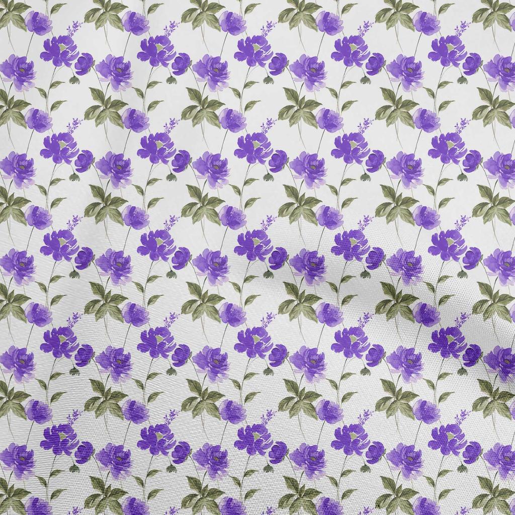 oneOone Cotton Flex Medium Blue Fabric Floral Sewing Fabric By The Yard Printed Diy Clothing Sewing Supplies 40 Inch