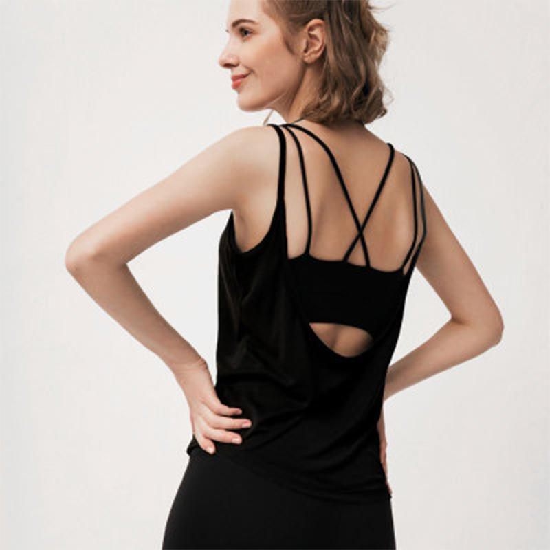 Sleeveless Sports Vest Sports Yoga Crop Tops Women Sexy Backless Shirt Workout Top Gym Tank Top Backless Fitness