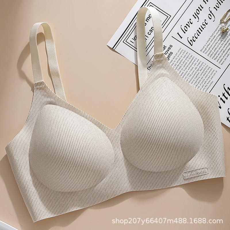 Women Seamless Wireless Thin Cup Comfortable Push Up Bra Anti Sagging Side Support