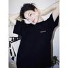 Women's 100% Cotton Black Short Sleeve T-Shirt - 2026 Trendy Summer Casual Loose Fit