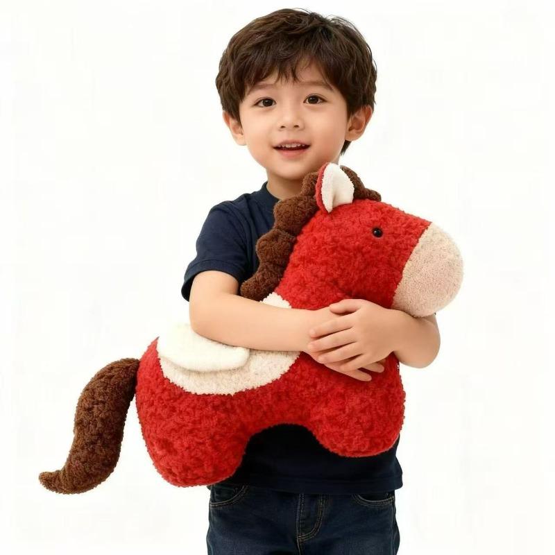 New horse mascot doll pony special-shaped throw pillow plush toy living room decoration ornament New Year's gift