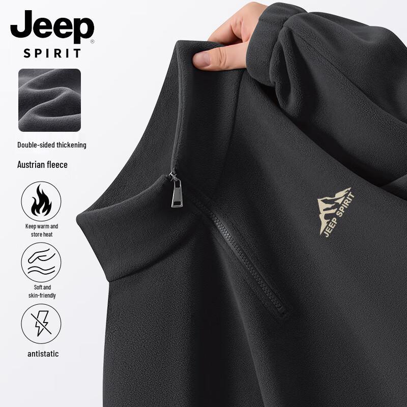 

JEEP SPIRIT Men s Half-Zip Fleece Lined Sweatshirt 3XL