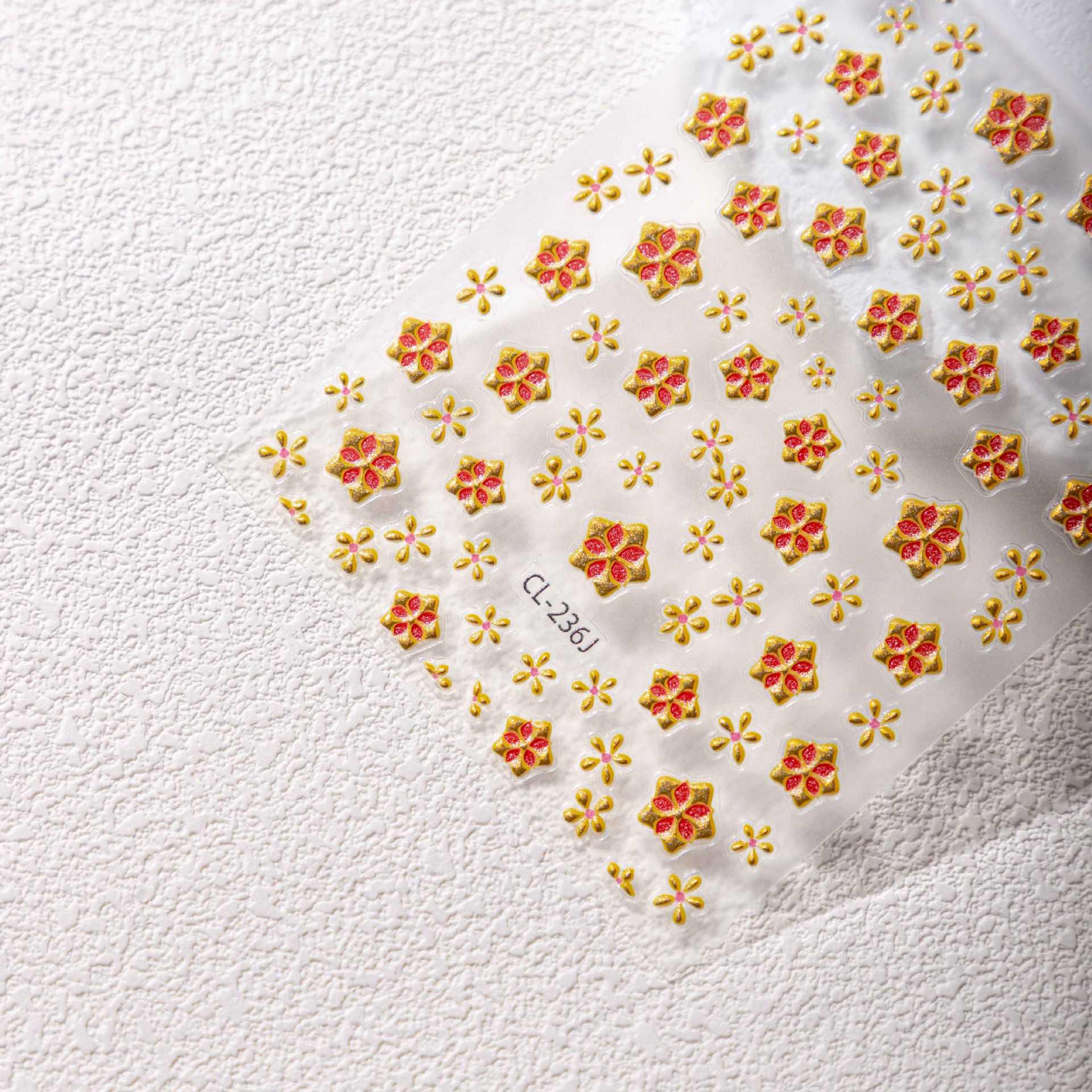 Cyansea Sunflower Nail Art Stickers: Light Embossed Petal Adhesive for Fairy Decoration Gold Flower