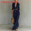 Elegante Polyester Blousejurk Met Ruches Details Voor Kantoor
