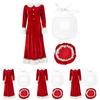 Christmas Santa Costume Dress For Adults With Polyester Fabric For Holiday Parties