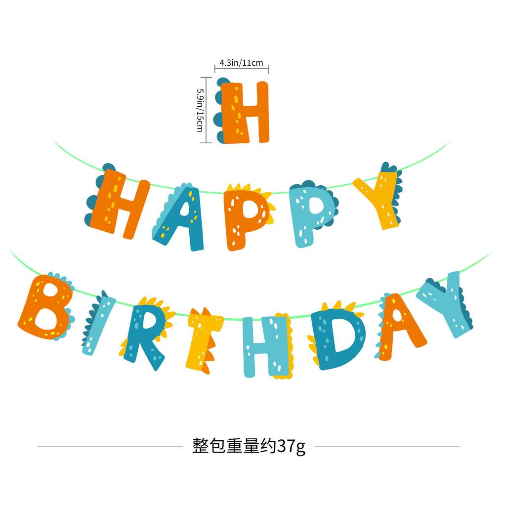 Dinosaur Theme Party Decoration Letter Birthday Flag Children'S Party Arrangement Tropical Dinosaur Banner Customization