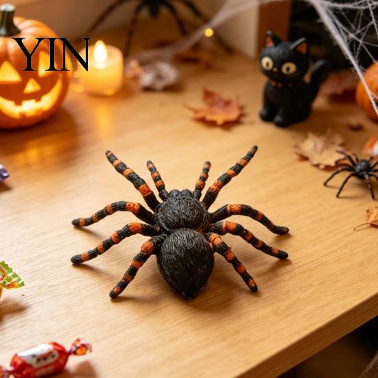 Gedetailleerd Spinnenornament voor Display Realistisch Beeldje, Levensgetrouw Nep Vogelspin Figuur, Plastic Dierlijk Arachnide Model Halloween Grappen Props,