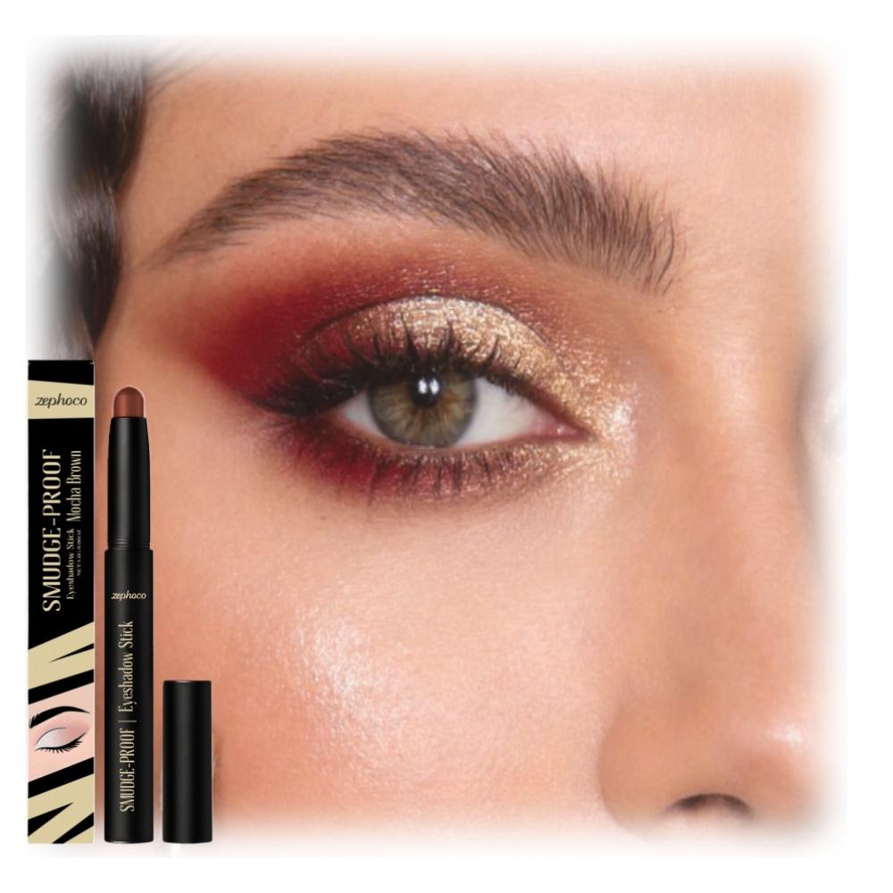 2PCS Vibrant  Eyeshadow Stick Long-Lasting Shimmery and Glittery Eye Makeup Easy-to-Apply Smudge-Proof and Waterproof Eye Shadow Pencil