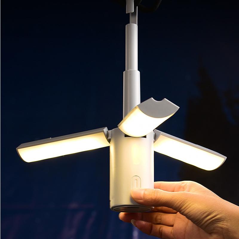 Folding Outdoor Camping Portable Rechargeable Lighting Student Dormitory Lamp Outdoor Tent Hanging Light Lantern