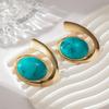 2024 Trendy European & American Turquoise Earrings: Unique, Bold Design