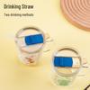 Dolphin Glass Straw Cup with Lid