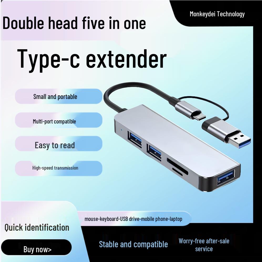 Multi-Function USB-C Dual-Head Hub & Card Reader