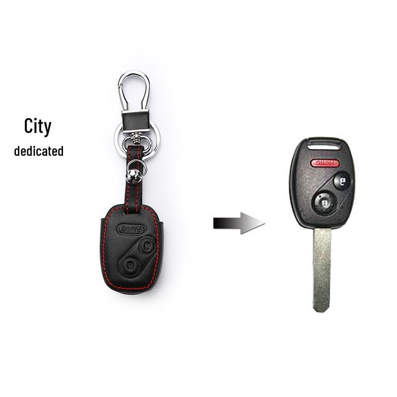 Premium Leather Key Case for 7th Gen Honda Accord, Old Civic, CRV, Fit, and Odyssey (US Version)