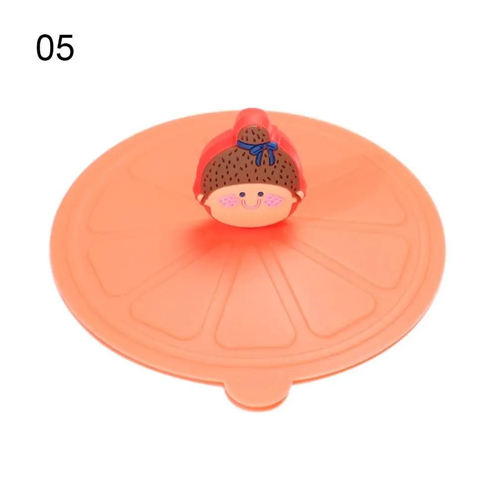 1Pcs Transparent Cartoon Cute Silicone Cup Cover Heat-resistant Leak Proof Sealed Lids Cap Dustproof Cup Cover Tea Coffee Lids