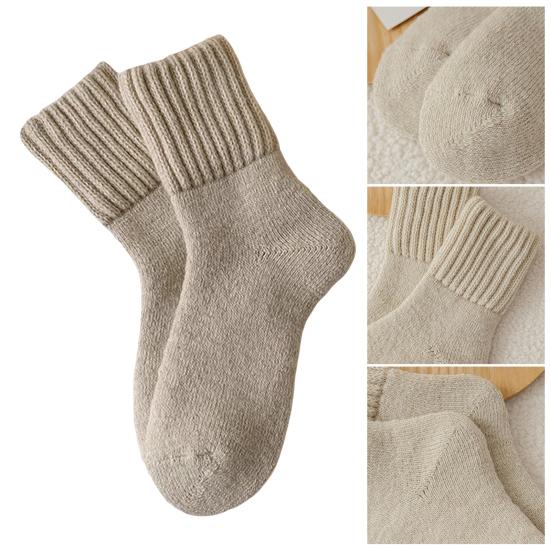 Unisex Winter Socks Warm Thickened Crew Socks Ribbed Stretchy Casual Thermal Socks for Men Women Daily Errands Hiking Skiing