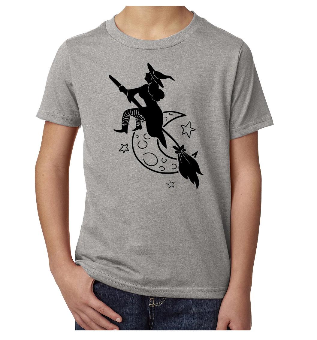 Witch Halloween Kid s T-Shirts, Funny Graphic Tees, Halloween Kid s Top! 2XL