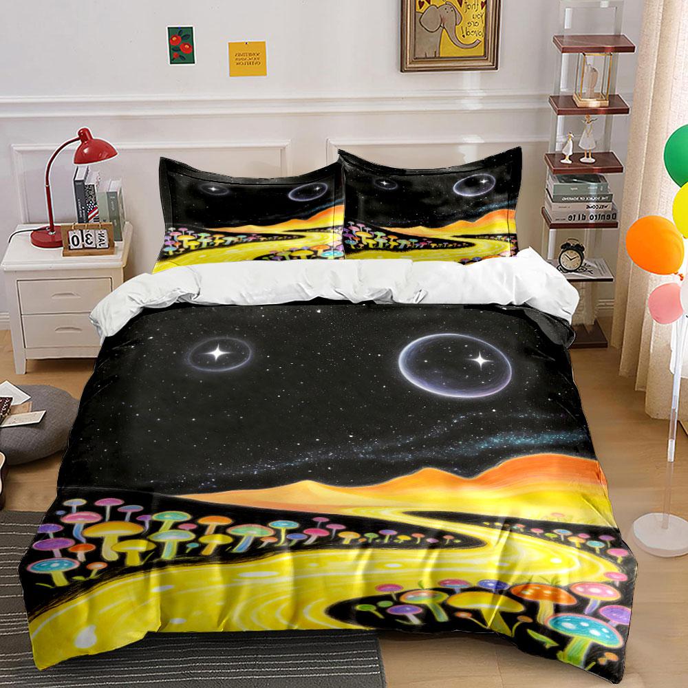 

Colorful mushrooms and planets. Bedding sets Duvet cover sets Duvet covers Pillowcases(1 * Duvet Cover 2 * Pillowcases without duvet insert) 135x200cm