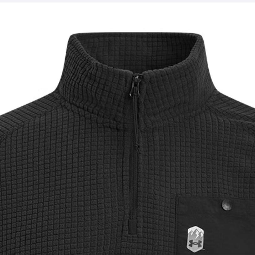 Under Armour Outdoor Urban Series Half-Zip Logo Pullover Long Sleeve Sweatshirt Men sweatshirt Black 1389296-001