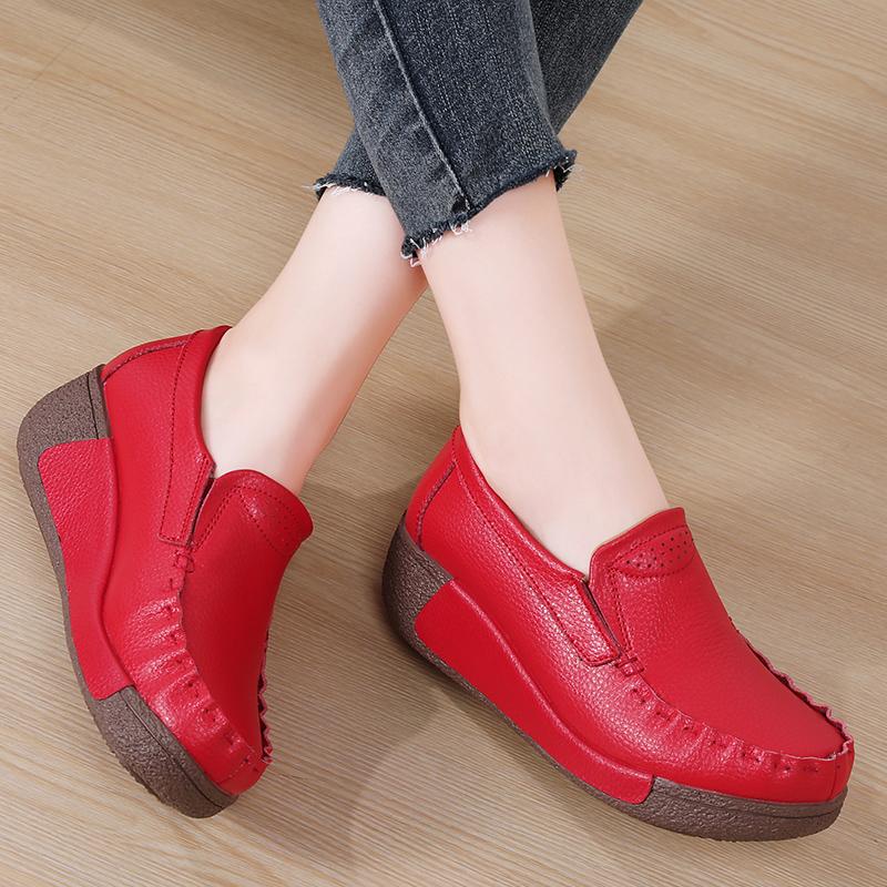 35-41 Women's Oversized Comfortable Thick Soled High Rise Sponge Shoes Mother's Shoes Lazy Shoes Loafers Shoes