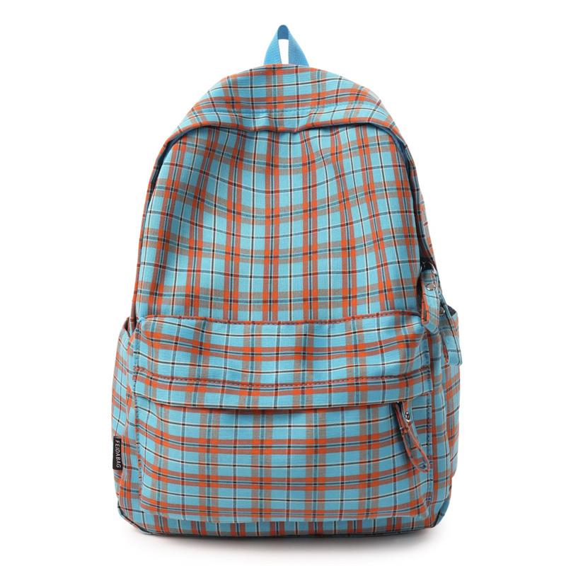 Vintage Plaid Student Schoolbag Women's Large Capacity College Style Backpack