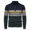 2026 Autumn/Winter Trend: Men's Oversized European-Style Sweater with Stand-up Collar & Half-Zip - High-Quality, Versatile Knitwear.