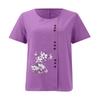 Cotton and Linen Women's Summer Casual Loose Cotton and Linen Short Sleeved T-shirt Cotton and Linen Women's Plus Size