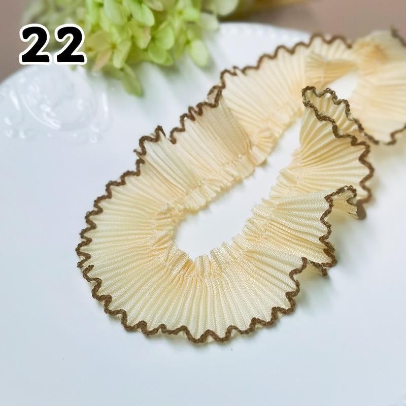1M Lace Ribbon Sheer Chiffon Elastic Ruffle Ribbon Lace Trim for Dress Diy Apparel Sewing Fabric Wedding Party Accessories New
