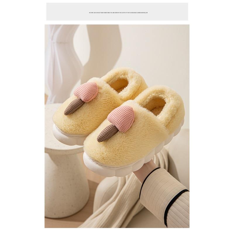 Couple's Autumn And Winter Thick Indoor Home Mushroom Cotton Slippers