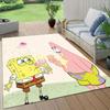 SpongeBob SquarePants2 Flannel Pattern Square Carpet,Area Rug,Carpet Rug for Living Room Bedroom Sofa Playroom Decor,Non-slip Floor Mat