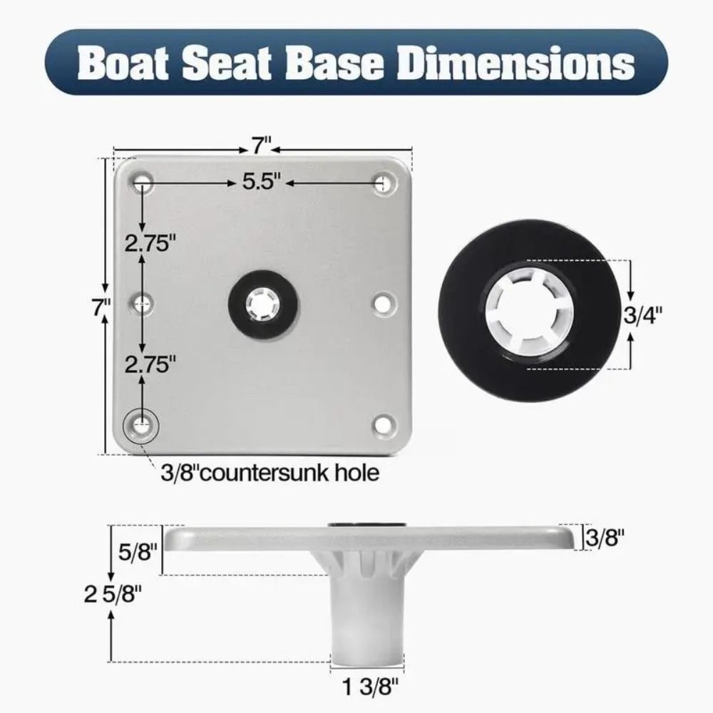 Saltwater Resistant Boat Seat Base Swivel Boat Seat Pin Post Socket  Fishing Pontoon Boat