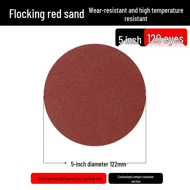 5-Inch Self-Adhesive Flocking Sandpaper Disc Sheets for Polishing Machine
