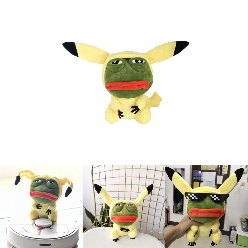 Lovable Pikachu Kawaii Stuffed Toy With Sad Frog Design For Children 15 Inches Plush