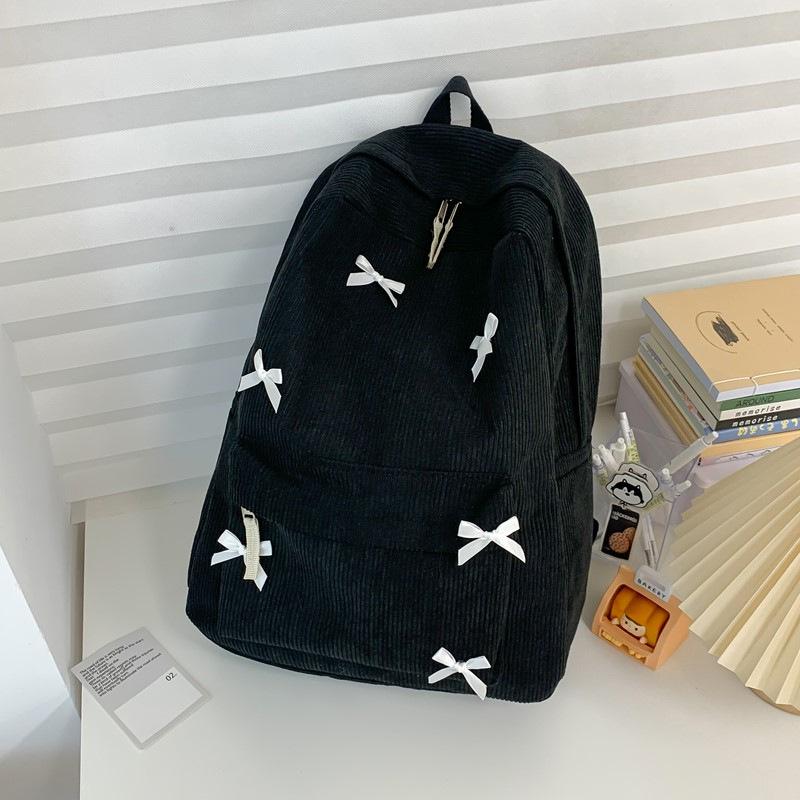 Rucksack aus Cord im koreanischen Stil: Großes Fassungsvermögen, leicht, perfekt für Schule und Reisen