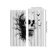 2pcs Classic Gothic Skull and Branches Black and White Polyester Decorative Curtains   Scary Art Design for Home Decor