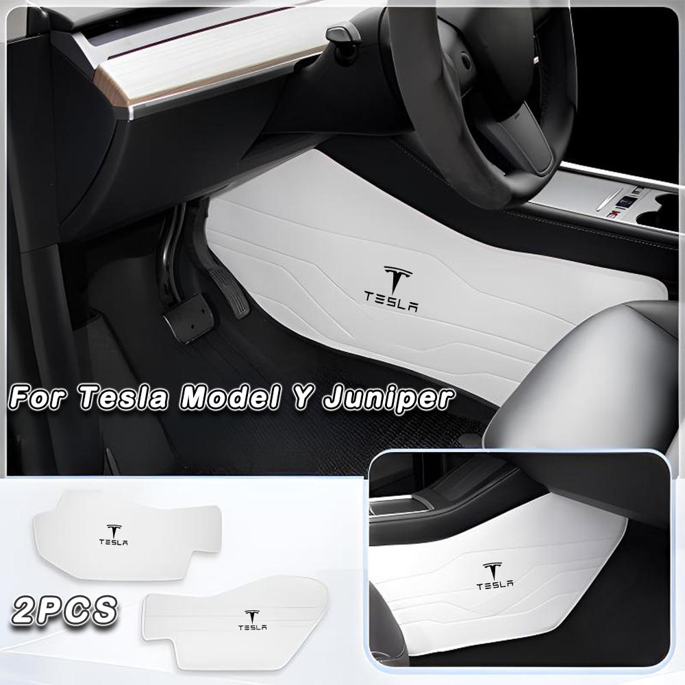 

For tesla model y Juniper accessorie interior decoration ptotect pads model 3Highland White Leather mats 2pcs Cockpit 2 sides