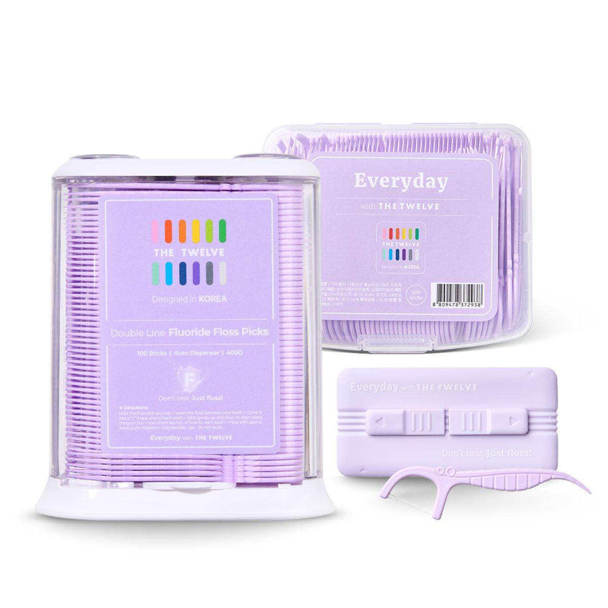 Double Line Fluoride Floss 3-Piece Set (Dispenser + Refill + Portable) 310 Pack